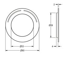 KWC Rosette, F5, Kunststoff, mit Farbmarkierung, 2030068479