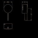 KWC Hebelkappe, F5, Einhebel-thermostat, 75 mm, 2030068665