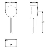 KWC Hebelkappe, F5, Einhebel-thermostat, 100 mm, 2030068666