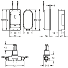 KWC Hygieneeinheit, F5, Unterputzmontage, für. EHM F5 100 mm, für. Batt. Oder Netzteil