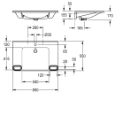 KWC Einzelwaschtisch, MEDCARE, MIRANIT, 850x150x550 mm,...