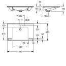 KWC Einzelwaschtisch, MEDCARE, MIRANIT, 850x150x550 mm,...