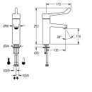 KWC Thermostat-standbatterie, F4, EHM, 135 mm, Armhebel