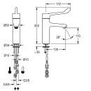 KWC Thermostat-standbatterie, F4, EHM, 135 mm, Armhebel,...