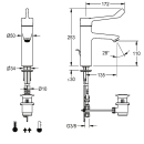 KWC Thermostat-standbatterie, F4, EHM, 135 mm, Armhebel,...