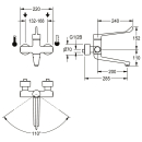 KWC Thermostat-wandbatterie, F4, EHM, Schwenkauslauf, 285...