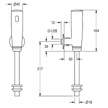 KWC Urinalspüler, F3, Elek, DN15, Aufputz, Batterie