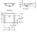KWC Einzelwaschtisch, MEDCARE, MIRANIT, 650x150x550 mm,...