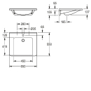 KWC Einzelwaschtisch, MEDCARE, MIRANIT, 650x150x550 mm,...