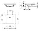 KWC Einzelwaschtisch, MEDCARE, MIRANIT, 650x150x550 mm,...