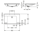 KWC Einzelwaschtisch, MEDCARE, MIRANIT, 850x150x550 mm,...