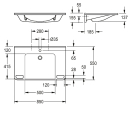 KWC Einzelwaschtisch, MEDCARE, MIRANIT, 850x150x550 mm,...