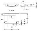 KWC Einzelwaschtisch, MEDCARE, MIRANIT, 850x150x550 mm,...
