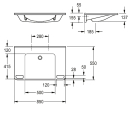 KWC Einzelwaschtisch, MEDCARE, MIRANIT, 850x150x550 mm,...