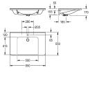 KWC Einzelwaschtisch, MEDCARE, MIRANIT, 850x150x550 mm,...