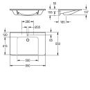 KWC Einzelwaschtisch, MEDCARE, MIRANIT, 850x150x550 mm,...