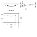 KWC Einzelwaschtisch, MEDCARE, MIRANIT, 850x150x550 mm,...