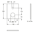 KWC Edelstahlabdeckplatte, F5, 190x245 mm, 2030072723