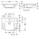 KWC Handwaschbecken, EXOS, MIRANIT, 500x125x400 mm,...