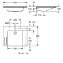 KWC Einzelwaschtisch, EXOS, MIRANIT, 600x125x500 mm,...