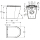 KWC T-WC, CAMPUS, Edelstahl, Wandhängend, 360x456x500 mm, S. Bodenlang, Sitz Weiß