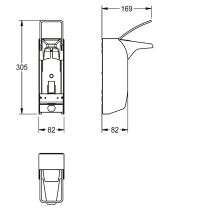 KWC Spender, MEDCARE, Edelstahl, AP, 82x305x169 mm, für. 500ml, Hebel 169 mm