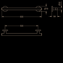 KWC Haltegriff, MEDCARE, Edelstahl, Grau, 600x79x84 mm, Griffbreite 600 mm