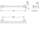 KWC Haltegriff, MEDCARE, Edelstahl, Grau, 750x79x84 mm,...
