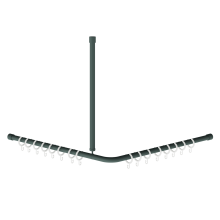 KWC Vorhangstange, MEDCARE, Edelstahl, Grau, 800x600x800 mm, Ringe Weiß