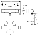 KWC Thermostat-wandbatterie, F5, EHM, Schwenkauslauf, 135...