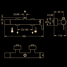 KWC Thermostat-wandbatterie, F5, EHM, für Bogen/duschrohr, C-modul