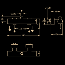 KWC Thermostat-wandbatterie, F5, EHM, für Bogen/duschrohr, Option C-modul