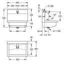 KWC Waschplatzeinheit, PLANOX, Edst, 600x530x440 mm,...