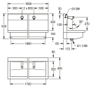KWC Waschplatzeinheit, PLANOX, Edst, 1800x530x440 mm,...