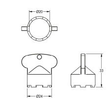 KWC Montageschlüssel, F5, für Laminarstrahlregler