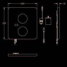 KWC Hygieneeinheit, F5, für Duscharmatur m. Thermostat, Hydr, Platte 205x225 mm