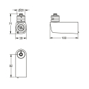 KWC Adapter, F5, für Wandbatterie, für...