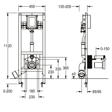 KWC Installationselement, AQUAFIX, für. WC, Rohbauset für Up-wc-spüler
