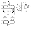KWC Wandbatterie, F5, Hydr, Thermostat, für...