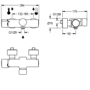 KWC Wandbatterie, F5, Hydr, Thermostat, Aufputz, für...