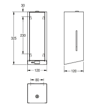 KWC Seifenspender, EXOS, Elek, Edst, Aufputz, 120x325x120 mm