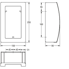 KWC Hygienebeutelspender, STRATOS, Edst, Aufputz, 156x250x90 mm