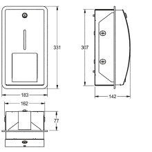 KWC Wc-doppelrollenhalter, STRATOS, Edst, UP, 183x331x142 mm, Spindelsystem