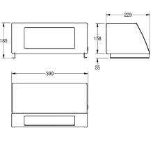 KWC Klappdeckelaufsatz, STRATOS, Edelstahl, 399x185x229 mm