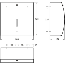 KWC Papierhandtuchspender, STRATOS, Edst, Aufputz, 300x305x134 mm