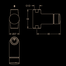 KWC Durchgangsventil, F3, Hydraulisch, für Standdusche, 3600009677