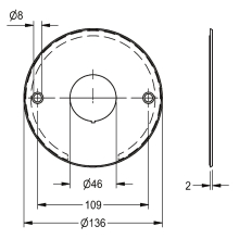 KWC Abdeckplatte, A3000open, Edst, Rund, D: 136 mm, für Sensoraufnahme