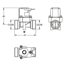 KWC Magnetventil, A3000open, G3/4B, 24 VDC, 2000104454
