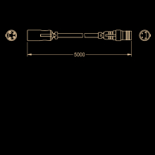 KWC Sensor-verlängerungskabel, A3000open, 4-polig, Länge 5 m