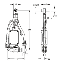 KWC Smart Urinal Unit, F5, Elek, Mont. Hinter Keramikurinal, für. Batt./net